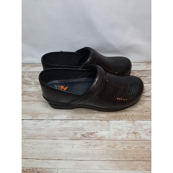Dansko XP Clogs EU 39 US 8.5/9 Black Wave Striped Comfort Nurse Slip On Comfort - Picture 7 of 11